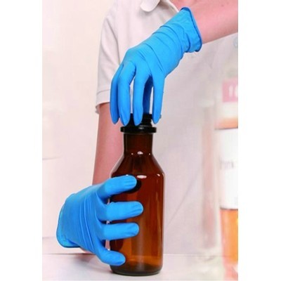 119311: Gants à usage unique en latex - non poudrés - BLEU - 100 pièces - SMALL
