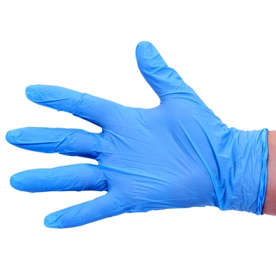 119315: Gants à usage unique en nitrile - non poudrés - BLEU - 100 pièces - SMALL