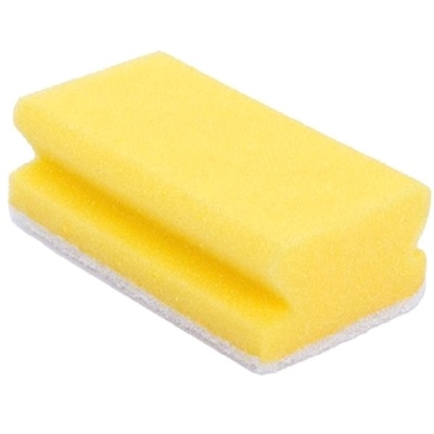 130583: Éponge à récurer synthétique - 13 x 7 cm - JAUNE/BLANC - 5 pièces