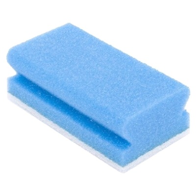130583: Éponge à récurer synthétique - 13 x 7 cm - BLEU/BLANC - 5 pièces
