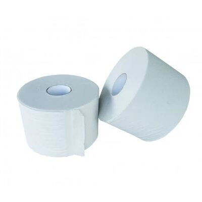 213750: Papier toilette traditionnel - tissu recyclé - 2 plis - 740 coupons - gaufré - BLANC - 24 rouleaux