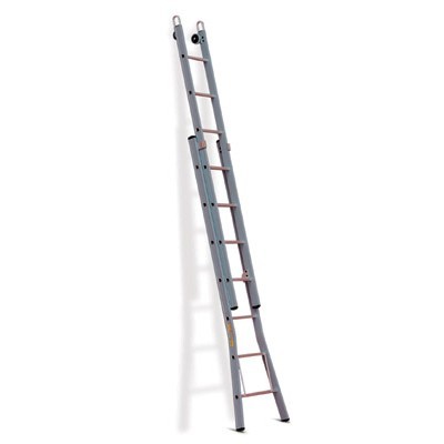 660212: Échelle de laveurs de vitres 2 éléments avec base évasée - 2 x 12 marches - 4,55/8,05 m - 23 kg - distance de l"échelon 35 cm