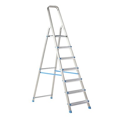 666306: Escabeau ménager Excelsior - 6 + 1 marches - 146 cm - 8,1 kg