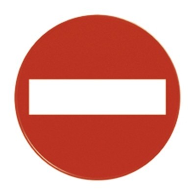 710017: Panneau sens interdit pour cône de signalisation