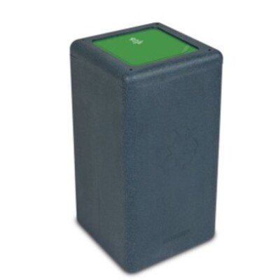 625700: Bomabin Select Brick - 65 l - NOIR - couvercle fermé VERT