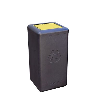 625700: Bomabin Select Brick - 65 l - NOIR - couvercle fermé JAUNE