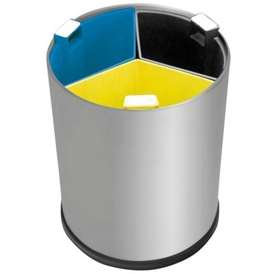 750209: Poubelle pour déchets séparés - 3 x 3 l - INOX
