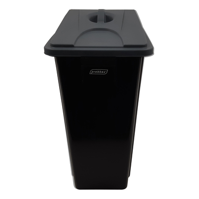 625700: Bomabin Select Flat avec couvercle fermé - 80 l - NOIR - couvercle GRIS