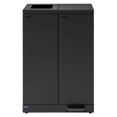 625700: Bomabin Select Bica - 2 x 65 l - NOIR - ouvert/pédale