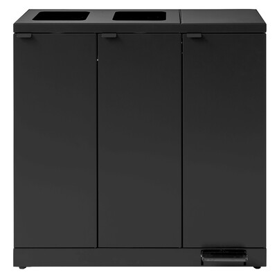 625700: Bomabin Select Bica - 3 x 65 l - NOIR - ouvert/ouvert/pédale