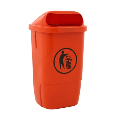 751315: Poubelle à papier Hamburg sans poteau - 50 l - ORANGE