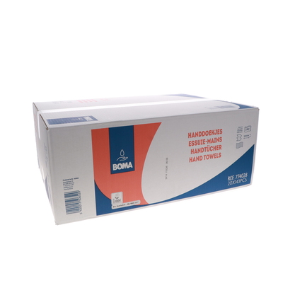 774028: Essuie-mains multifold - tissu pur - 2 plis - 32 x 22 cm - BLANC - 2860 pièces (20x143)