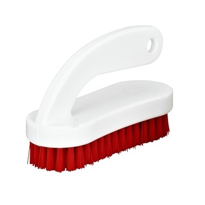 Hygienic nail brush with handle - RED