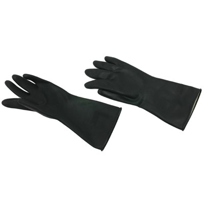 Rubber gloves - BLACK - LARGE