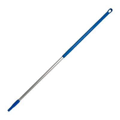 Ergonomic aluminium handle with screw thread - 150 cm - BLUE