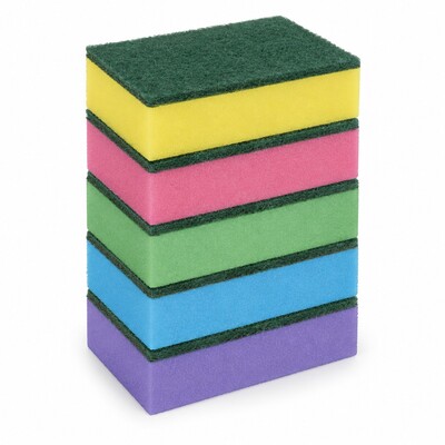 Schuurspons gekleurd - pak 5 stuks