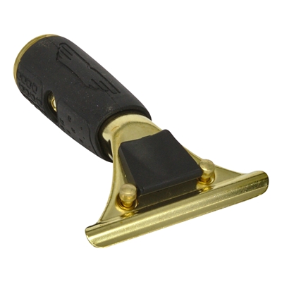 Quick-release brass handle for Ettore window squeegee