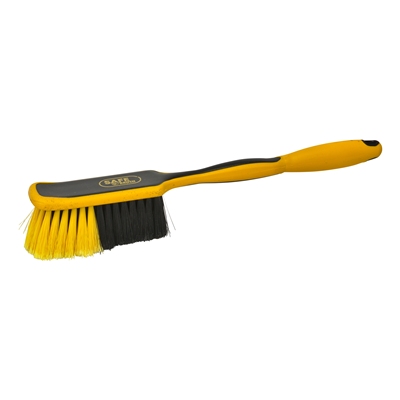 Handschrobborstel industrie zacht met lang handvat - 26 cm - ZWART/GEEL