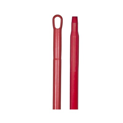 Ergonomic monobloc handle with screw thread - 150 cm - RED