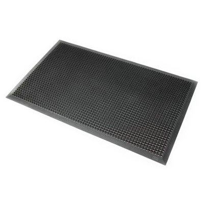 Rubber ring mat 12,5 mm with edge - 120 x 180 cm - GREY