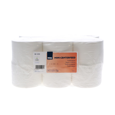 Mini Jumbo One Papier hygiénique - Centerfeed - tissu pur - 2 plis - 110 m - BLANC - 12 rouleaux