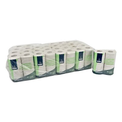 Papier toilette traditionnel - tissu recyclé - 2 plis - 200 coupons - gaufré - BLANC - 64 rouleaux (16 x 4)