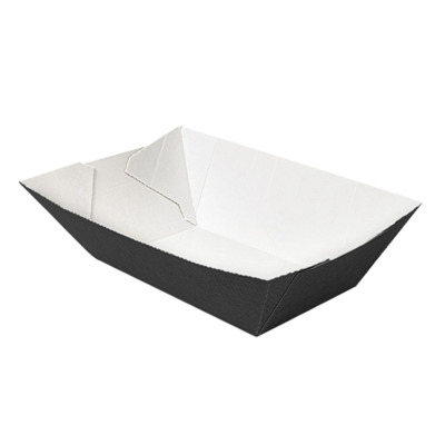 Bakje Rechthoekig Zwart/Wit Karton 240cc 85x50x40mm 1800st - Inclusief FOST PLUS bijdrage