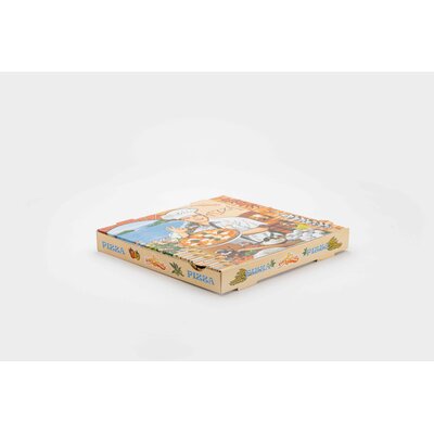 Boîte à pizza - 33 x 33 x 4 cm - 100 pièces - MARRON