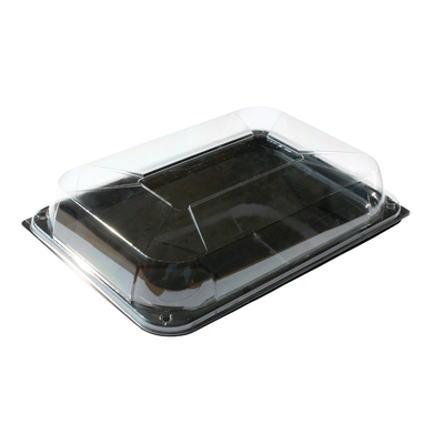 Schotel Rechthoekig Zwart Incl. Deksel 460x300x80mm 25st - Inclusief FOST PLUS bijdrage