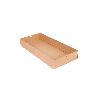 Boîte traiteur naturel kraft sans couvercle 55,8x25,2x8cm 50pcs