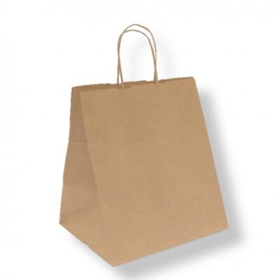 Carry Bag In Brown Kraft With Handle 260+200x270mm 250st