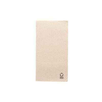 Dp Servet Eco Recyclé - 40 x 40 cm - 8 plis - 1200 pièces - NATUREL