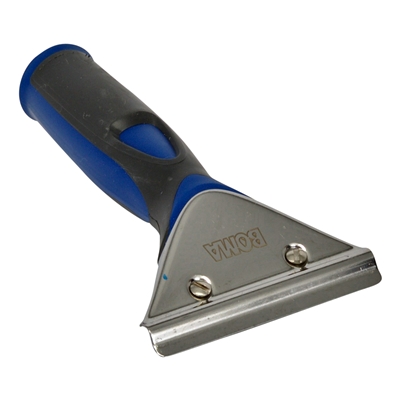 Ergonomic stainless steel handle for Boma window squeegee
