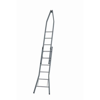 Échelle de laveurs de vitres 2 éléments modèle en pointe - 7 + 7 marches - 2.86/4.37 m - 10 kg