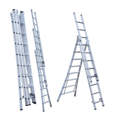 Schuifladder 3-delig - 3 x 8 treden - 2,25/4,75 m - 17,1 kg