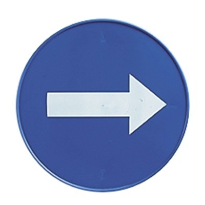 Bord met pijl voor seinkegel - BLAUW