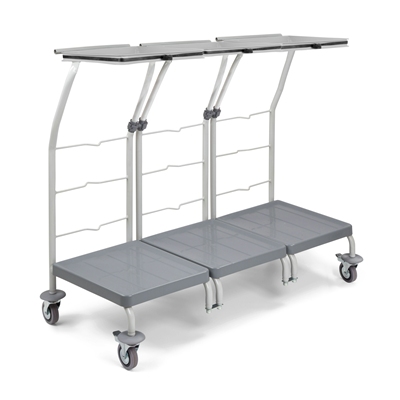 Bag holder without lid - metal - 3 sections - mounted