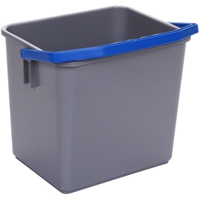 Seau - 6 l - GRIS - anse BLEUE