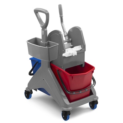 Chariot double avec presse - 2 x 15 l