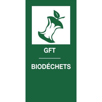 Sticker magnétique BIODÉCHETS - 9 x 18 cm - VERT