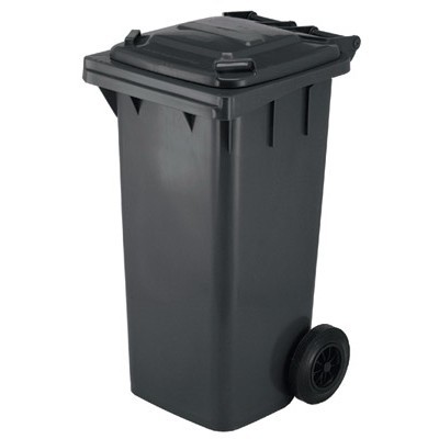 Mini wheelie bin with 2 wheels - 140 l - GREY