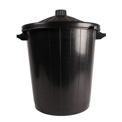 Tonneau en plastique avec couvercle - 80 l - NOIR