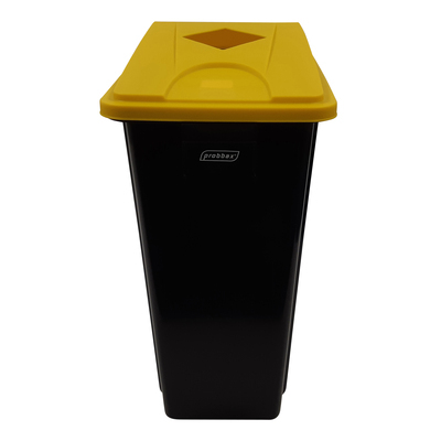 Bomabin Select Flat avec couvercle universel - 80 l - NOIR - couvercle JAUNE