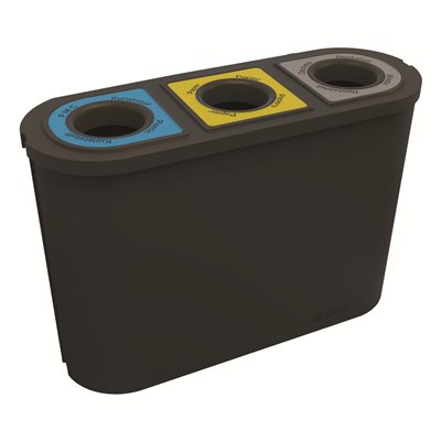 Bomabin Collect Trio - 3 x 45 l - ZWART