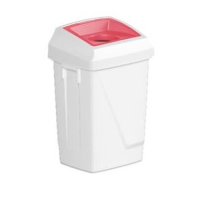 Bomabin Select Fit - 50 l - WHITE - lid round RED