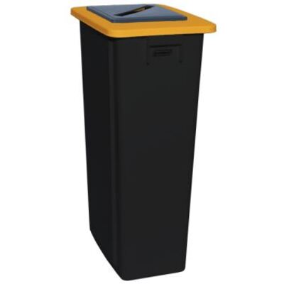 Bomabin Select Flat avec couvercle pour papier - 80 l - NOIR - couvercle JAUNE