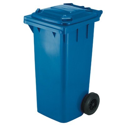 Mini wheelie bin with 2 wheels - 140 l - BLUE