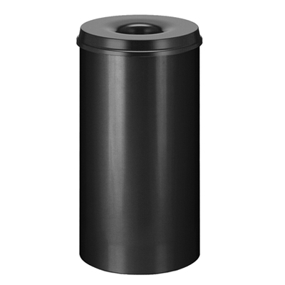 Metal self-extinguishing litter bin - 50 l - BLACK