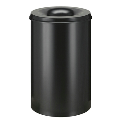 Poubelle anti-feu en métal - 110 l - NOIR
