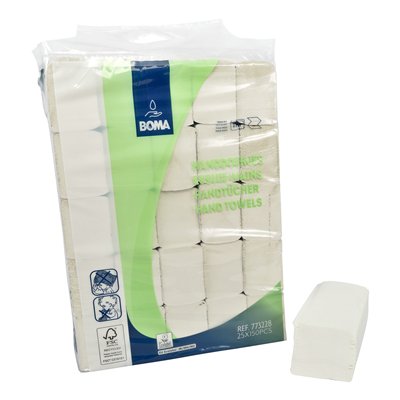 Essuie-mains Multifold - tissu recyclé - 2 plis - 24 x 21 cm - BLANC - 3750 pièces (25x150)